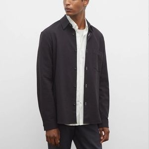 Long Sleeve Textured Standard Workshirt - New With Tags - NEVER WORN - Caviar